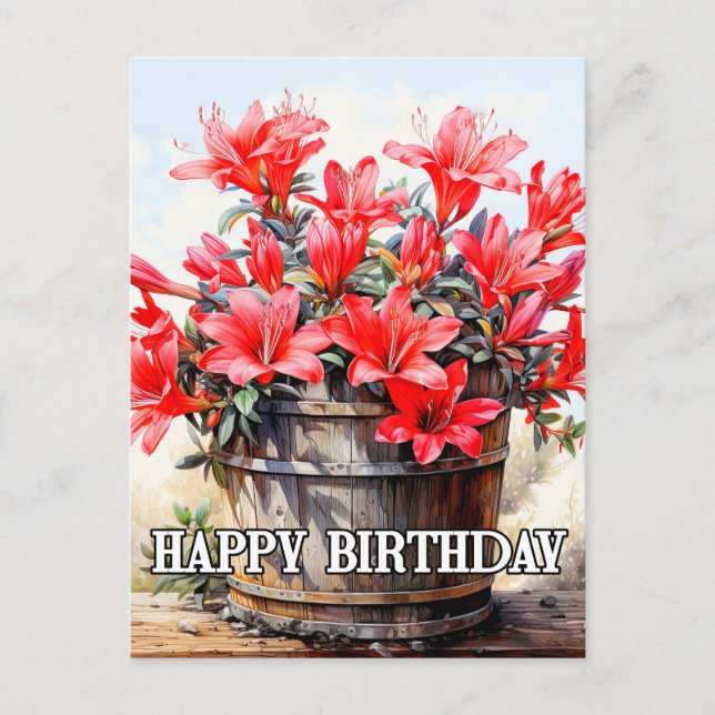 Postal Ilustración de flor de lirio en flor (Anverso)