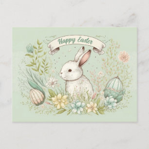 Postal Ilustracion de flores de primavera feliz