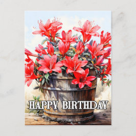 Postal Ilustracion de flores lirio en flor