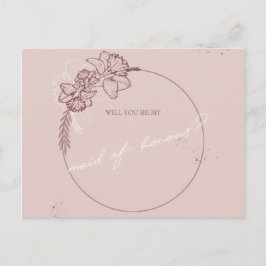 Postal ilustracion de flores sea mi criada de honor