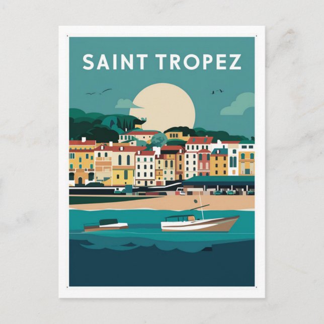 Postal Ilustracion de Francia de Saint Tropez (Anverso)