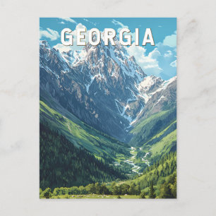 Postal Ilustracion de Georgia Viaje de arte