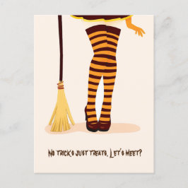 Postal Ilustracion de Halloween "Vamos a reunirnos" Invit