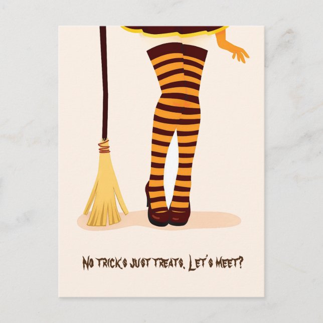 Postal Ilustracion de Halloween "Vamos a reunirnos" Invit (Anverso)