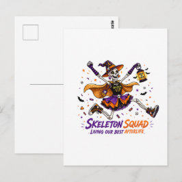 Postal Ilustración de Halloween VIP Skeleton Squad