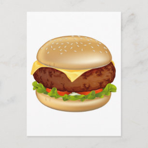 Postal Ilustracion de hamburguesas