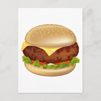 Postal Ilustracion de hamburguesas