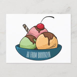 Postal Ilustracion de helado personalizado