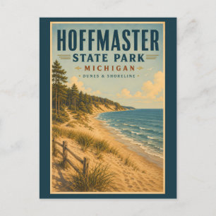 Postal Ilustración de Hoffmaster State Park Michigan Viaj