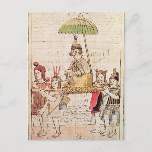 Postal Ilustracion de Huascar Inca (Anverso)