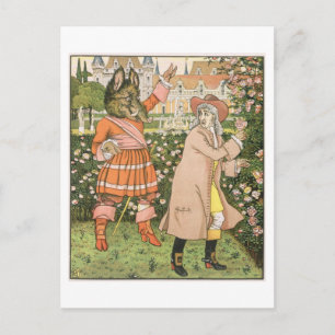 Postal Ilustracion de la belleza y la bestia, 1901 (color