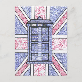 Postal Ilustración de la caja de la policía británica y l