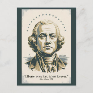 Postal Ilustración de la cita del segundo presidente John