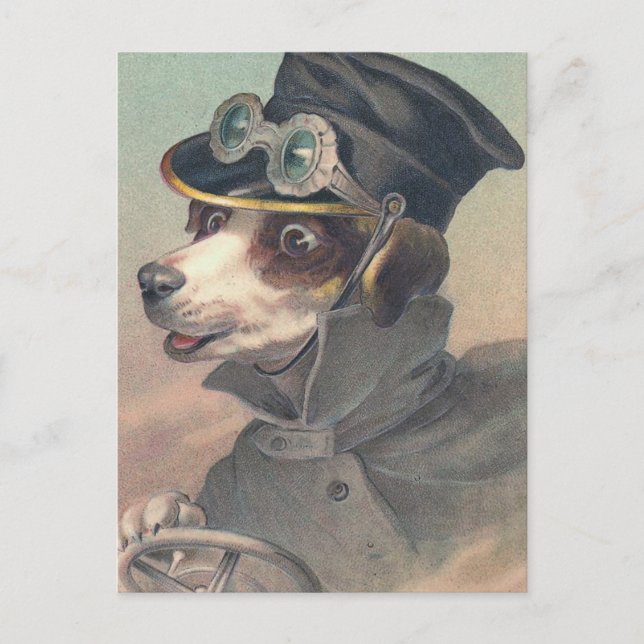 Postal Ilustracion de la cosecha del perro conductor (Anverso)
