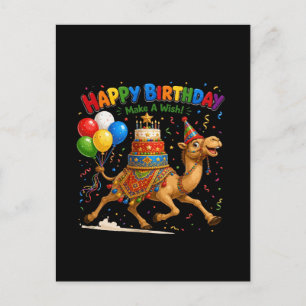 Postal Ilustración de la fiesta de cumpleaños de camello