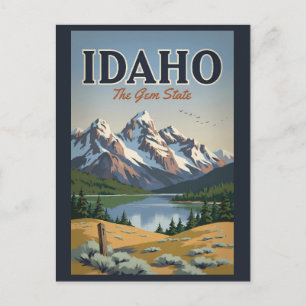 Postal Ilustración de la gama Sawtooth de Idaho Arte de v