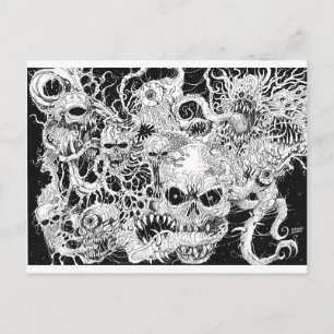 Postal Ilustracion de la muerte del mal engendrado