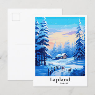 Postal Ilustracion de la Plataforma de Viajes de Finlandi