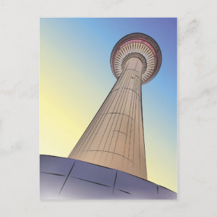 Postal Ilustracion de la Torre Calgary