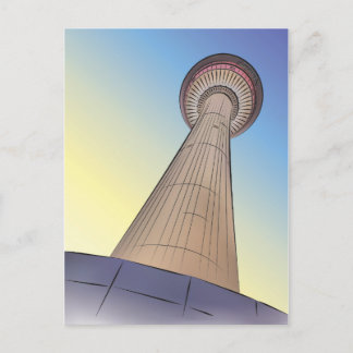 Postal Ilustracion de la Torre Calgary