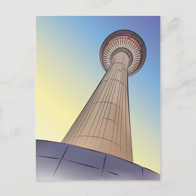 Postal Ilustracion de la Torre Calgary (Anverso)