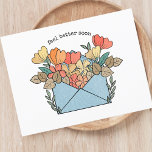 Postal Ilustración de las flores de nivel superior<br><div class="desc">¿Necesita una manera reflexiva de enviar buenos deseos? No busque más que nuestra postal "Feel Better Pronto". Con un ilustracion encantador de un sobre adornado con flores vibrantes que se extienden, esta postal transmite sentimientos sentidos de una manera simple y deliciosa. Personalice el mensaje para agregar un toque personalizado, haciéndolo...</div>