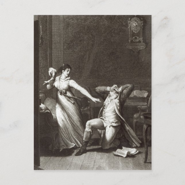 Postal Ilustracion de 'Las penas de Werther' (Anverso)