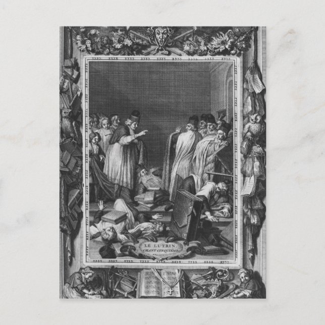 Postal Ilustracion de 'Le Lutrin' por Nicolas (Anverso)
