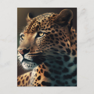 Postal Ilustración de leopardo Diseño de animales