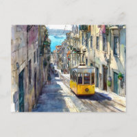 Ilustración de Lisboa Portugal Fotografía Tren