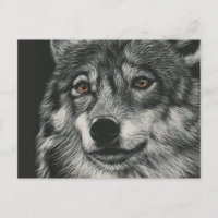 Ilustracion de lobo blanco y negro