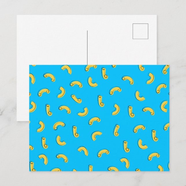 Postal Ilustración de Macarrones con Queso (Anverso / Reverso)