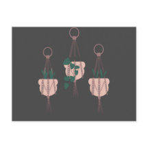 Ilustración de macramé de macetas colgantes para p