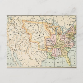 Postal Ilustración de mapa histórico de Estados Unidos 18
