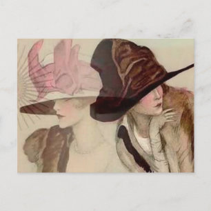Postal Ilustración de Marcello Dudovich Jóvenes con Sombr
