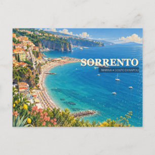 Postal Ilustración de Marina de Sorrento   Golfo de Nápol