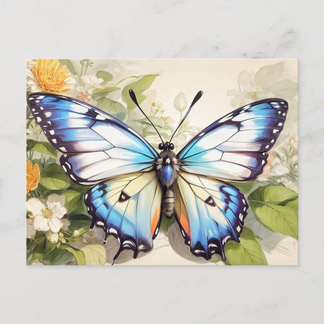 Postal Ilustracion de mariposa creativa de bonito (Anverso)