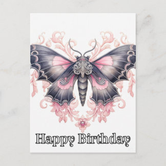 Postal Ilustración de Mariposa Majestuosa de Cumpleaños F