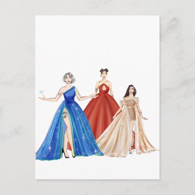 Postal Ilustracion de moda (Anverso)