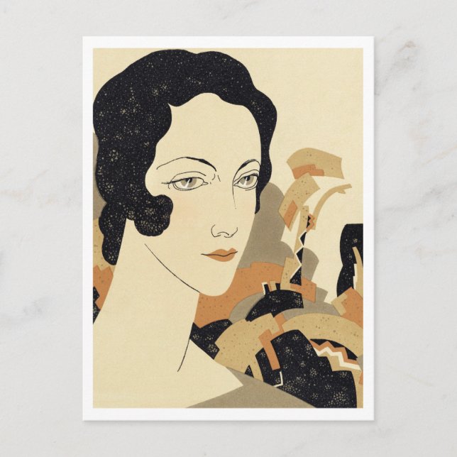 Postal Ilustracion de moda femenino (1931) (Anverso)