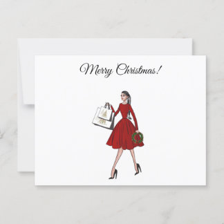 Postal Ilustracion de moda navidades