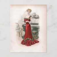 Ilustracion de moda Pianista Viejo Edwardian