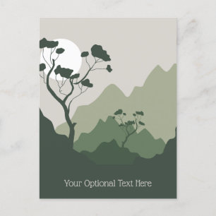 Postal Ilustracion de naturaleza de texto personalizado