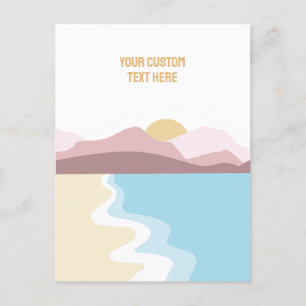 Postal Ilustracion de naturaleza de texto personalizado