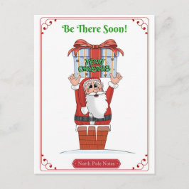Postal Ilustracion de Navidades de Santa Claus