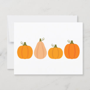 Postal Ilustracion de otoño de calabazas