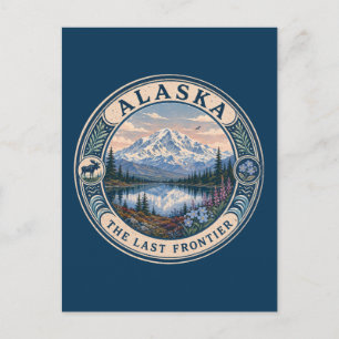 Postal Ilustración de paisaje de Alaska Arte de viaje Bad