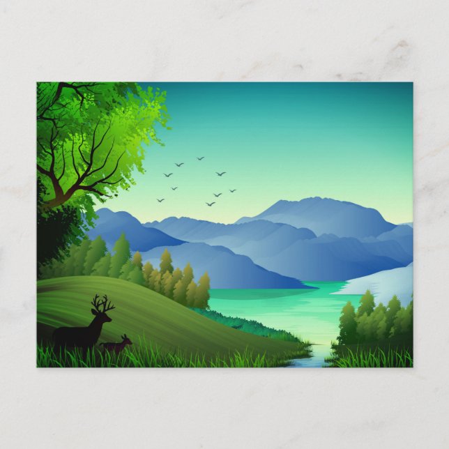 Postal Ilustracion de paisajes naturales 46855 (Anverso)