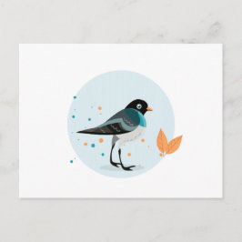 Postal Ilustracion de pájaro - Colores otoñales
