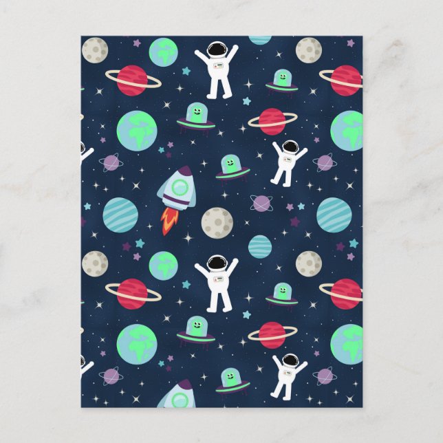 Postal Ilustración de patrón espacial (Anverso)